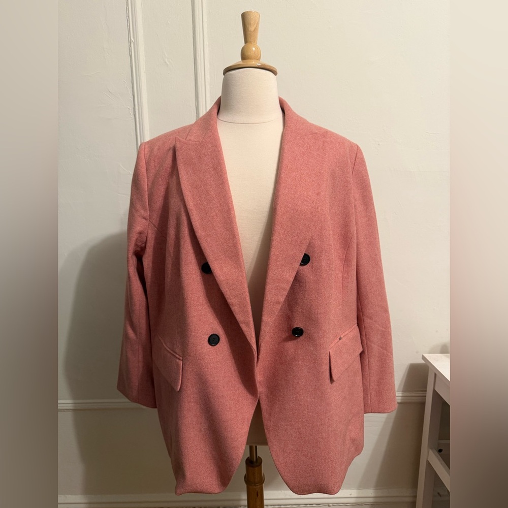 LOFT Plus Size Salmon Tweed Blazer, Size 24, Workwear